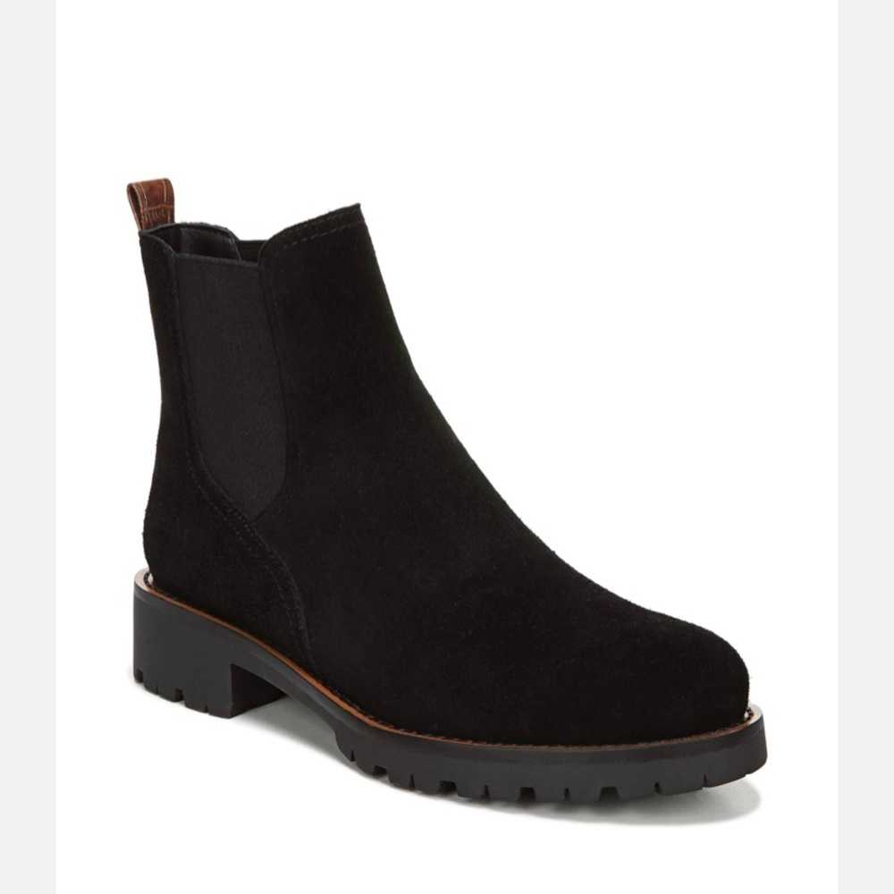Sam Edelman Women's Jaclyn Ankle Boot, Black Waterproof Suede, size 8.5